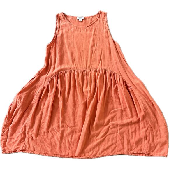 Orientique Naturally Australian Orange Asymmetrical Trapeze Linen Cotton M - Picture 3 of 7